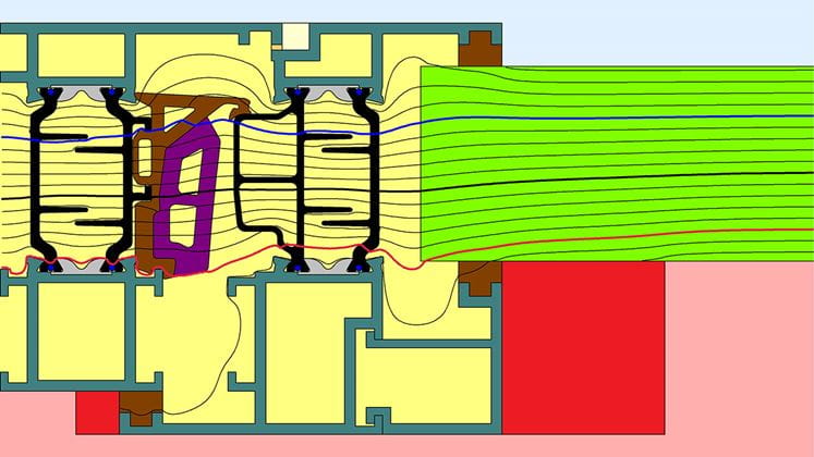 Picture of standard profile cross-section with 34 mm insulation depth