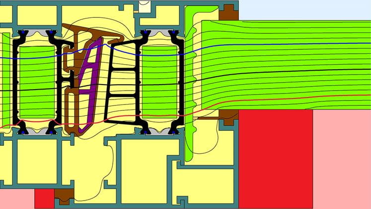 Picture of standard profile cross-section with 42 mm insulation depth