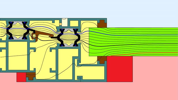 Picture of standard profile cross-section with 14.8 mm insulation depth