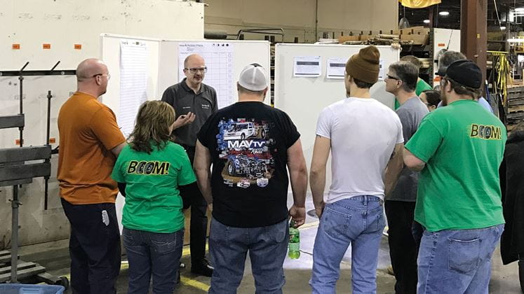 Illustration of training of BOOM faciliators at Ensinger Inc. in the USA