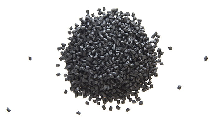 Illustration of black Polyamide 66 granules