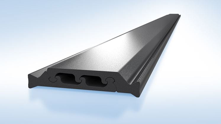 Cross section and geometry of two-part, shear-free insulbar insulating profile