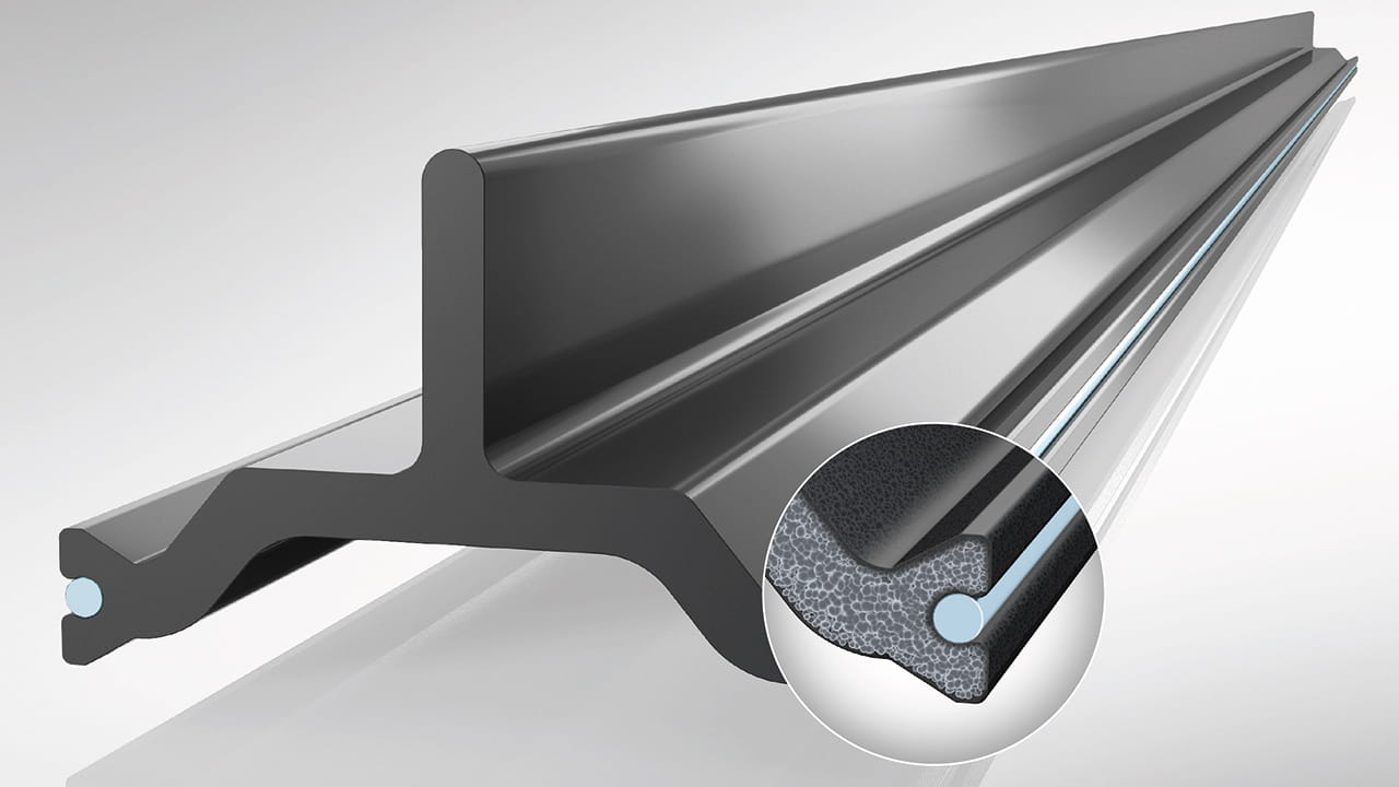 Perfil de isolamento insulbar LI com zoom na superfície lisa e no núcleo expandido