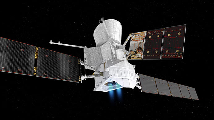 Space probe on the way to Mercury