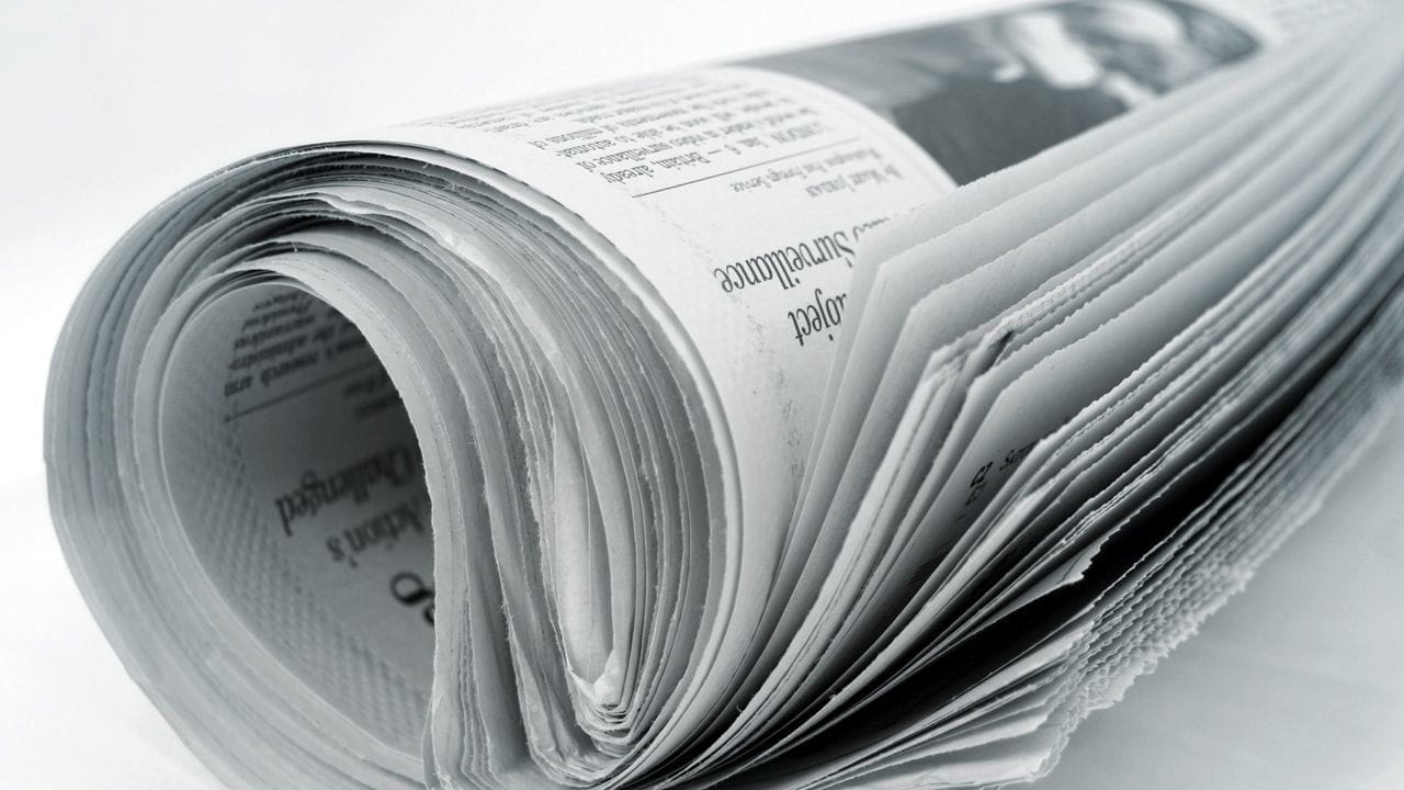 Rolled-up newspaper