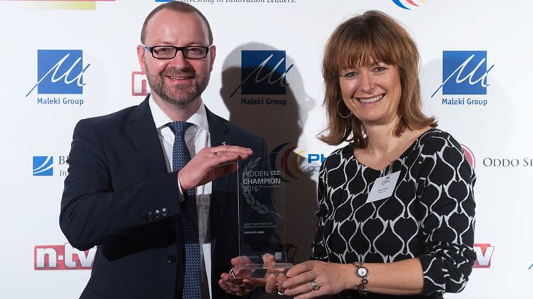Frank Killinger und Marnie Röder bei der festlichen Preisverleihung in Frankfurt